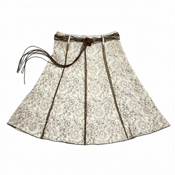 Daniel Laurent Dresses & Skirts - SOLD 🔴 Daniel Laurent Whimsigoth embroidered crinkled skirt belted size 11 W33